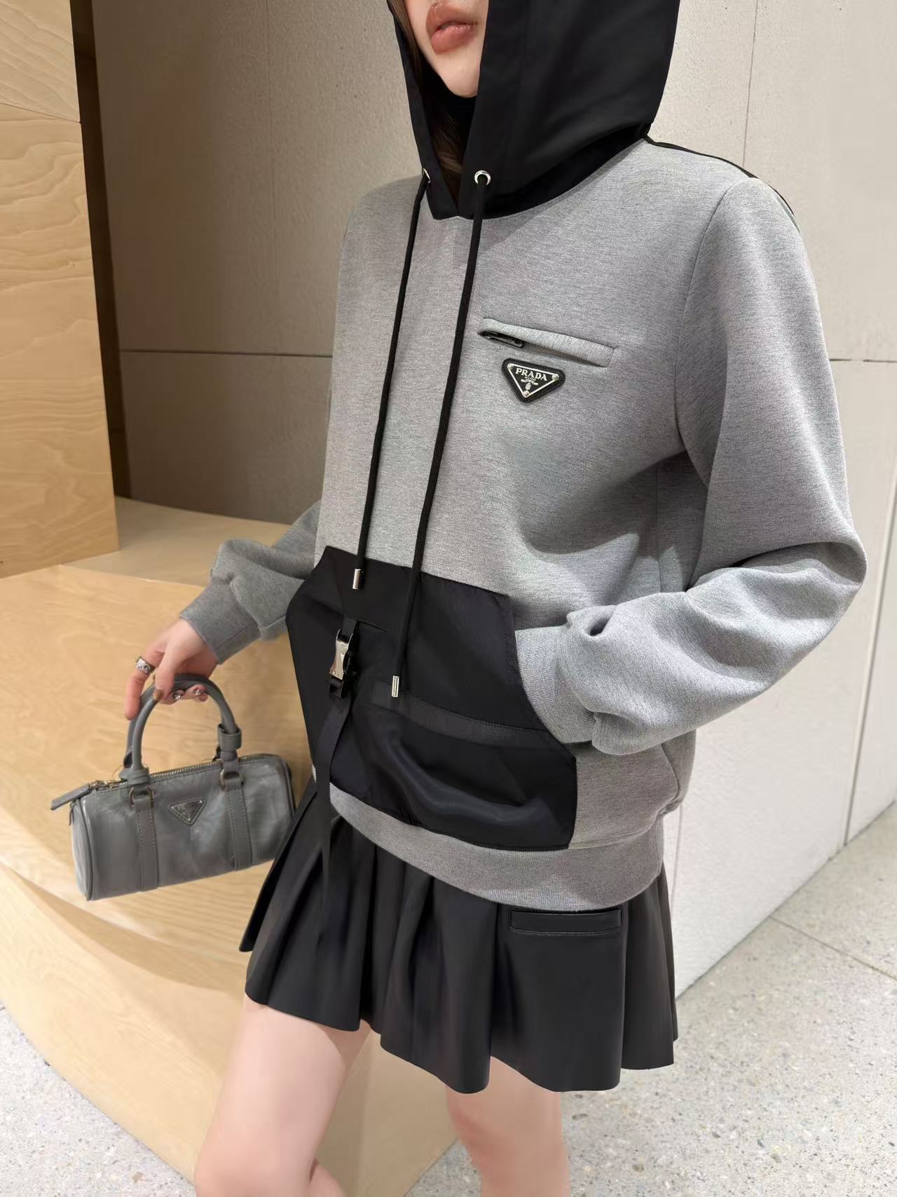 PR4DA フード付きカラーブロックジャケット【50％割引+送料無料】