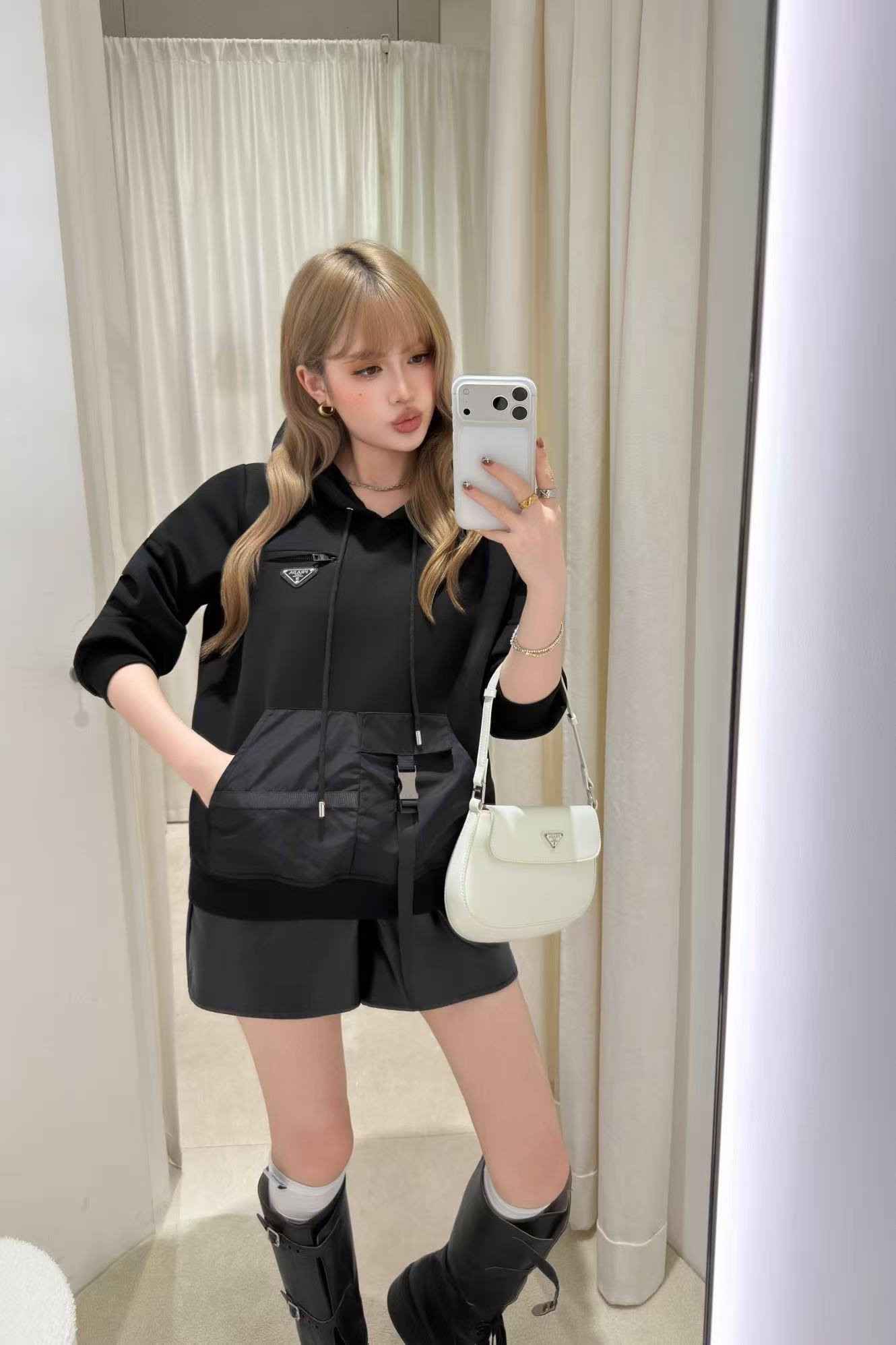 PR4DA フード付きカラーブロックジャケット【50％割引+送料無料】