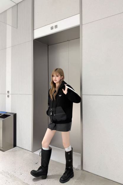 PR4DA フード付きカラーブロックジャケット【50％割引+送料無料】