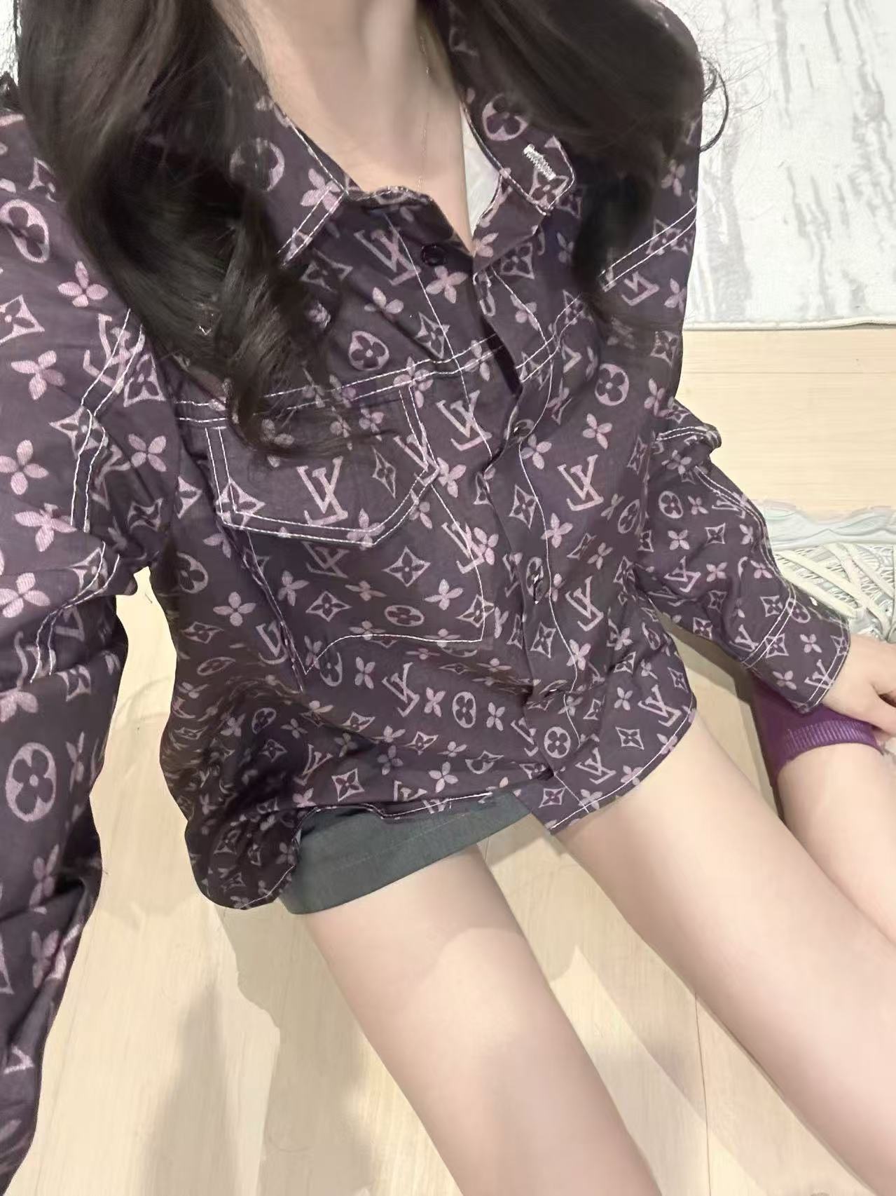 LVプリントポケットシャツ【50％割引+送料無料】