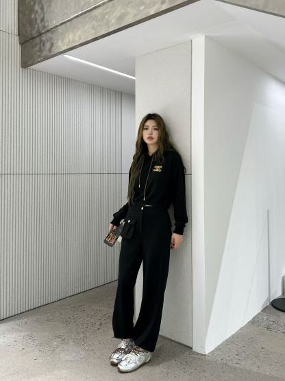 CEL1NE 凱旋門パーカー+パンツ ツーピースセット【50％割引+送料無料】