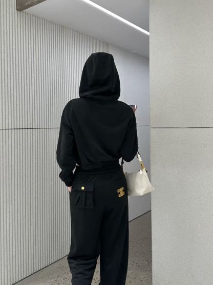 CEL1NE 凱旋門パーカー+パンツ ツーピースセット【50％割引+送料無料】