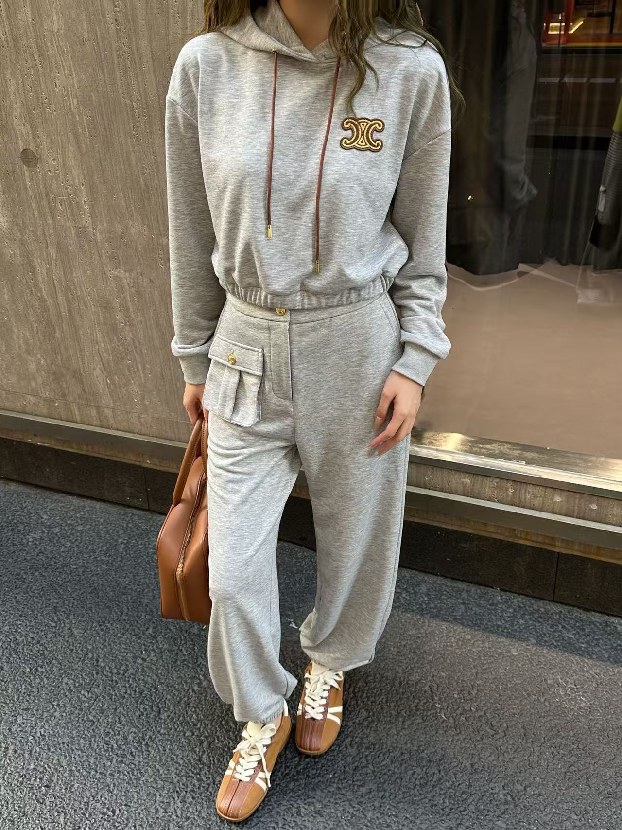 CEL1NE 凱旋門パーカー+パンツ ツーピースセット【50％割引+送料無料】