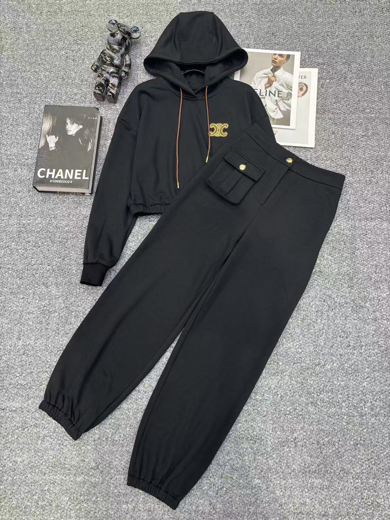 CEL1NE 凱旋門パーカー+パンツ ツーピースセット【50％割引+送料無料】