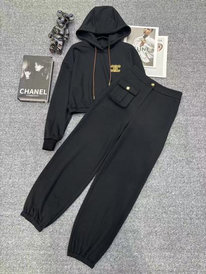 CEL1NE 凱旋門パーカー+パンツ ツーピースセット【50％割引+送料無料】