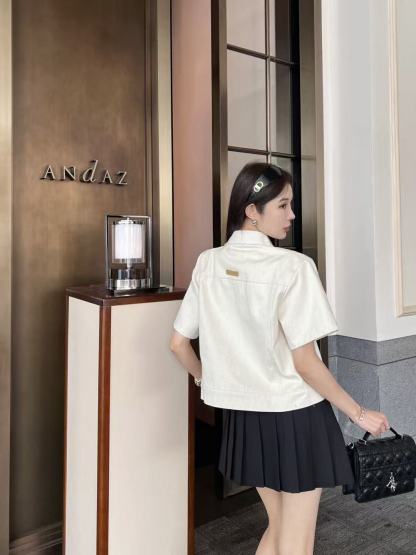 DIOR エンブロイダリー ビー デニム 半袖ジャケット【50％割引+送料無料】