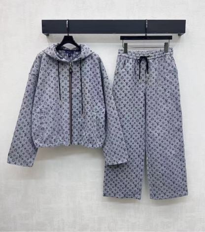 LVジャカードジャケットとパンツのツーピースセット【50％割引+送料無料】