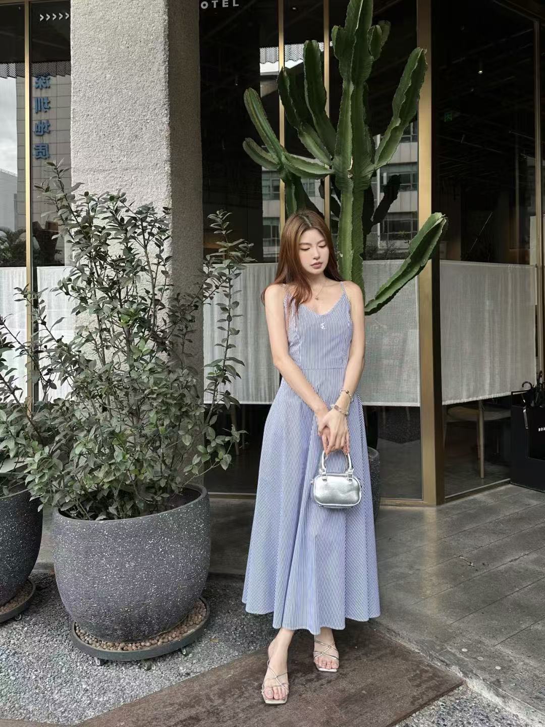 YSL ストライプ スリップドレス【50％割引+送料無料】