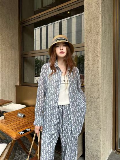 DIORプリントシャツとパンツのツーピースセット【50％割引+送料無料】