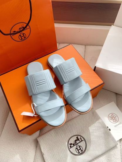 HERME5高品質カーフスキンスリッパ【50％割引+送料無料】