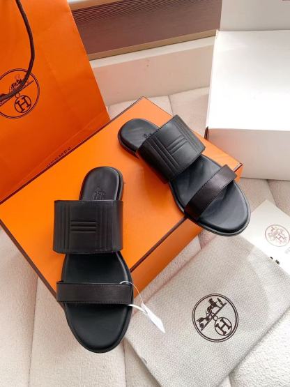 HERME5高品質カーフスキンスリッパ【50％割引+送料無料】