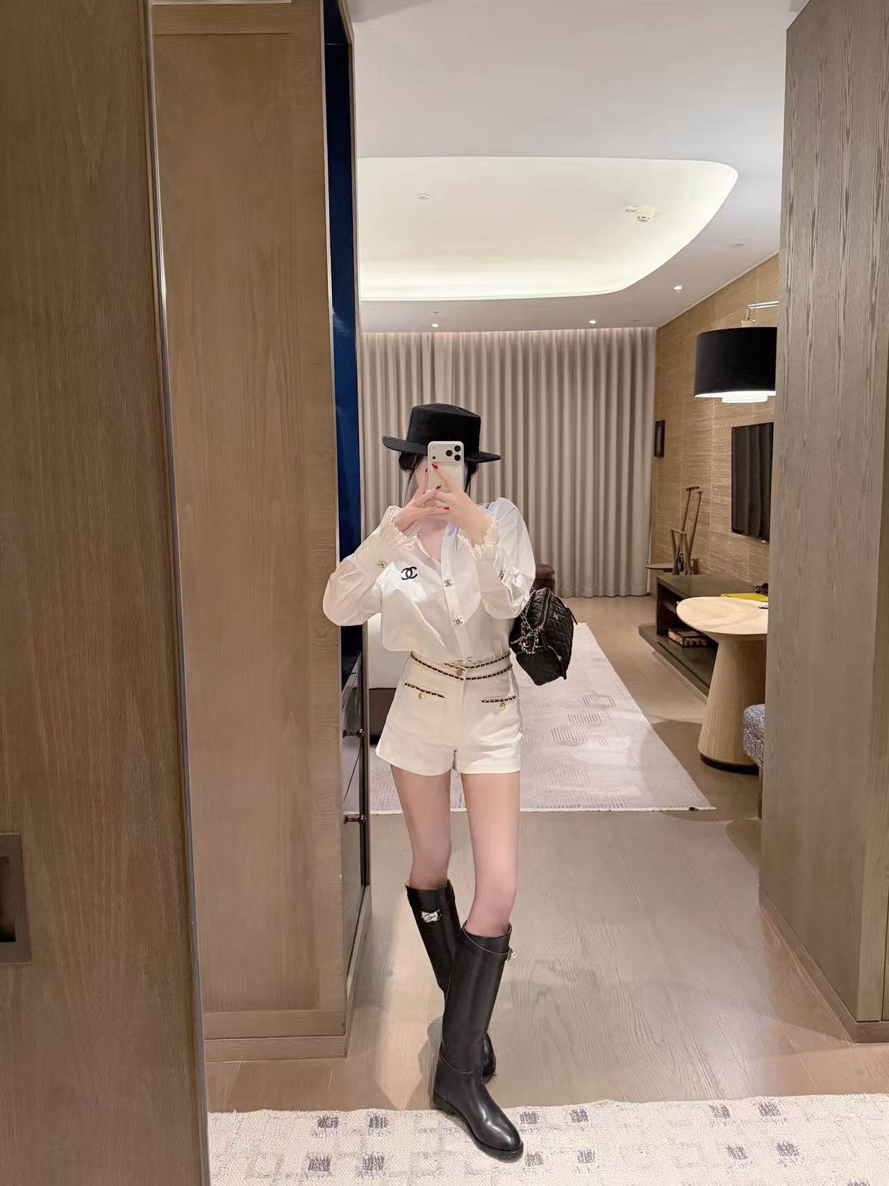 CHANE1 ダブルCボタンシャツ【50％割引+送料無料】