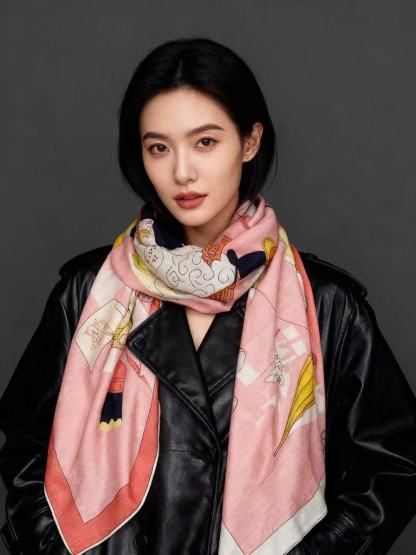 HERME5 高品質プリントカシミアスカーフ【50％割引+送料無料】