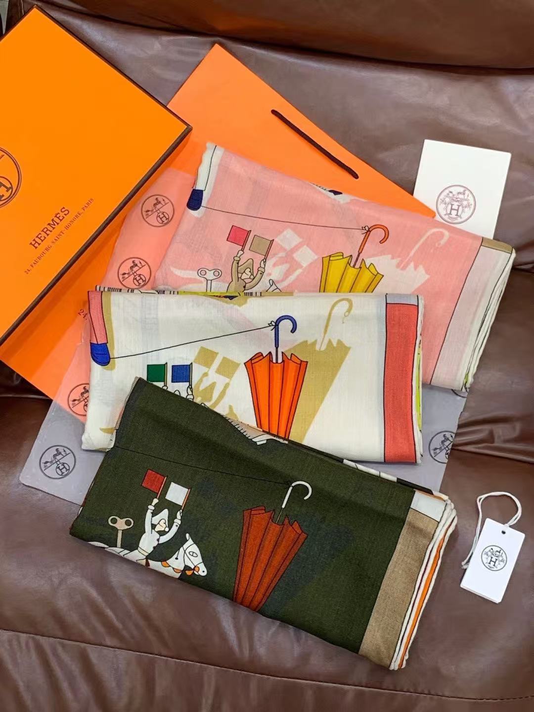 HERME5 高品質プリントカシミアスカーフ【50％割引+送料無料】