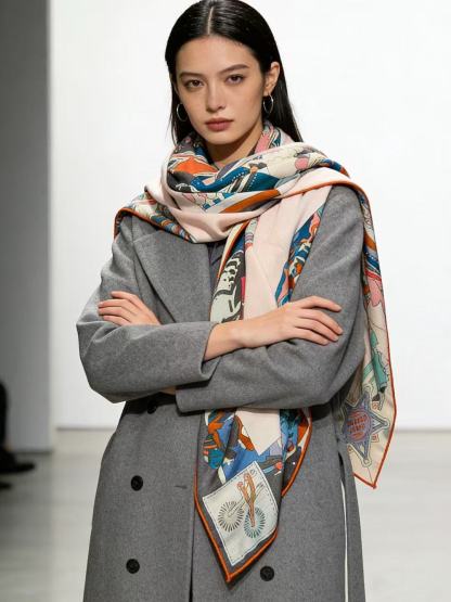 HEME5 高品質両面カシミヤマフラー【50％割引+送料無料】