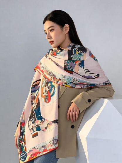 HEME5 高品質両面カシミヤマフラー【50％割引+送料無料】