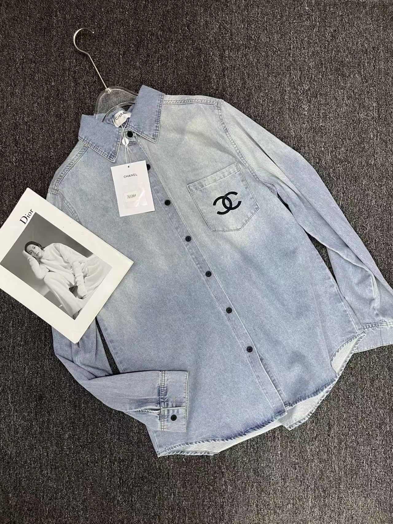 CHANE1 ダブルC テンセルシャツ【50％割引+送料無料】