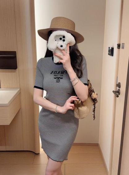 PR4DA ストライプレタードレス【50％割引+送料無料】