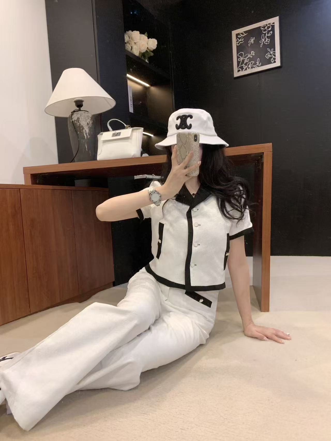 GUCC1 ジャカードショートジャケット+パンツ ツーピースセット【50％割引+送料無料】