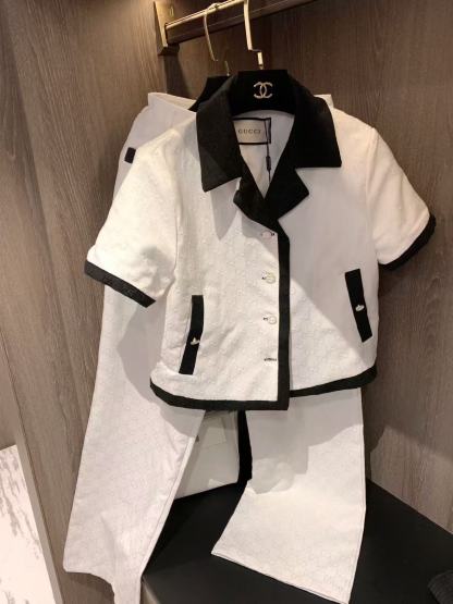 GUCC1 ジャカードショートジャケット+パンツ ツーピースセット【50％割引+送料無料】