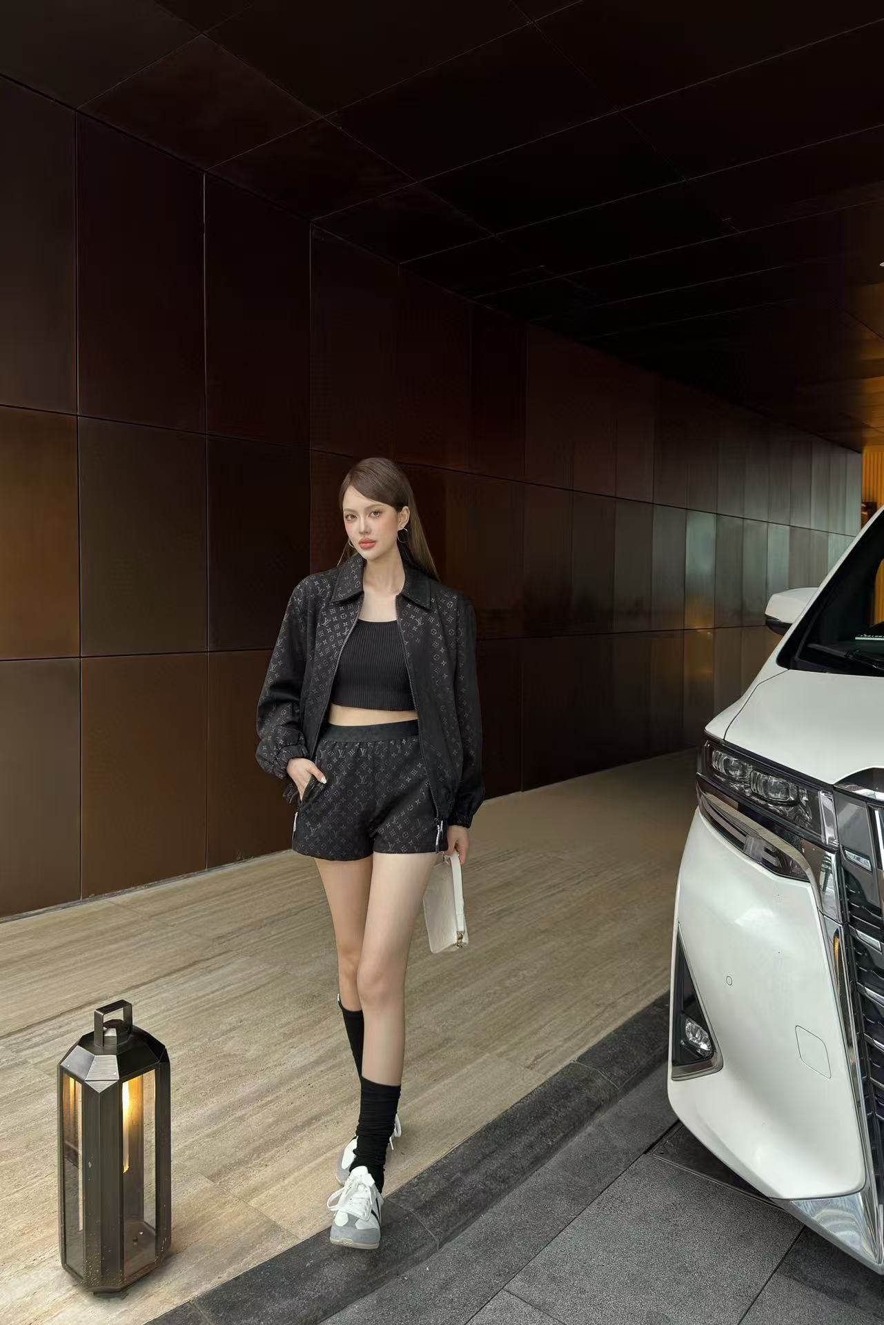 LVプリントジャケット+ショーツツーピースセット【50％割引+送料無料】