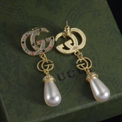 GUCC1 カラーダイヤモンドパールスタッドイヤリング【50％割引+送料無料】