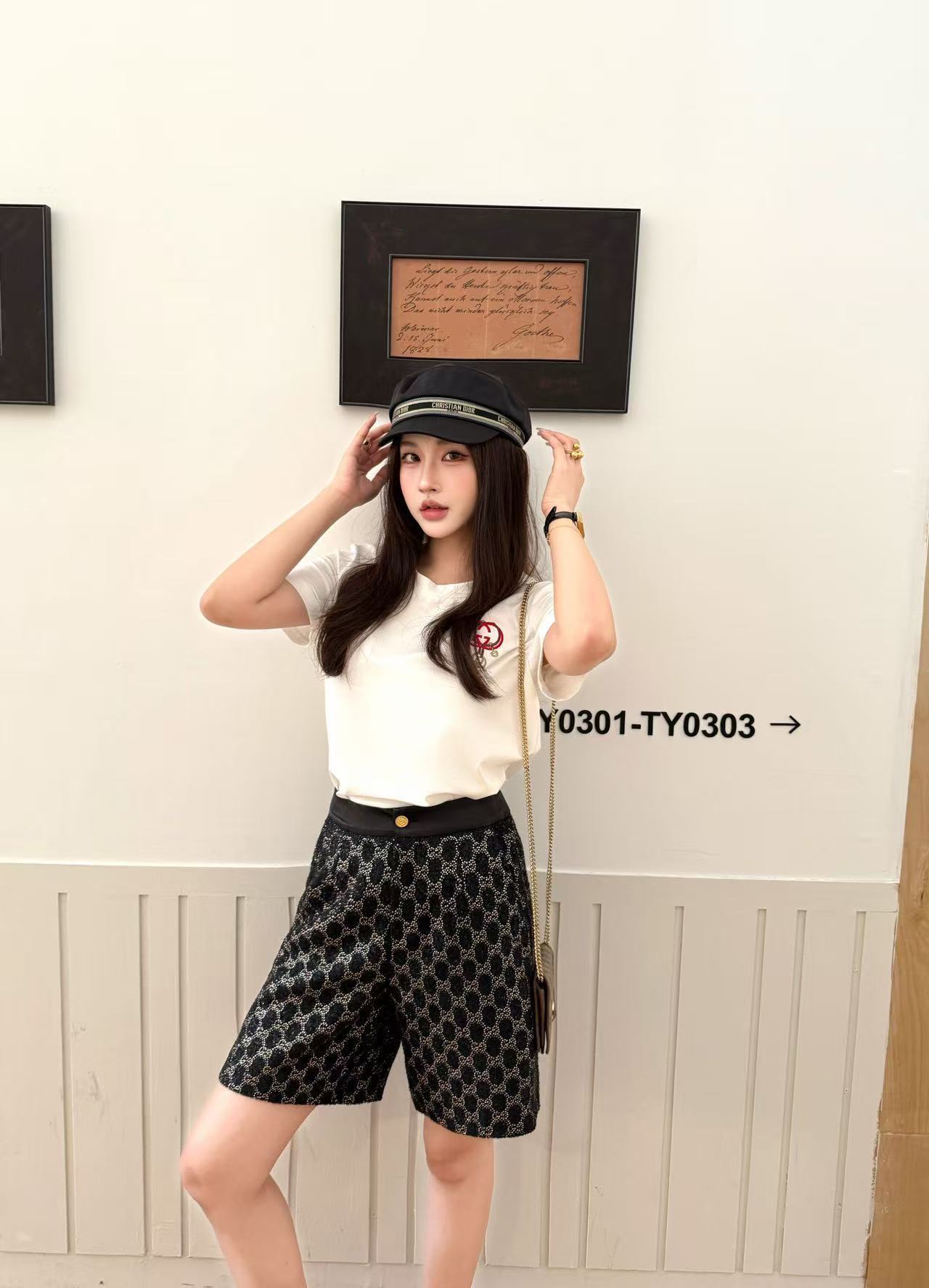 GUCC1 高品質刺繍Tシャツ+ショーツ2点セット【50％割引+送料無料】