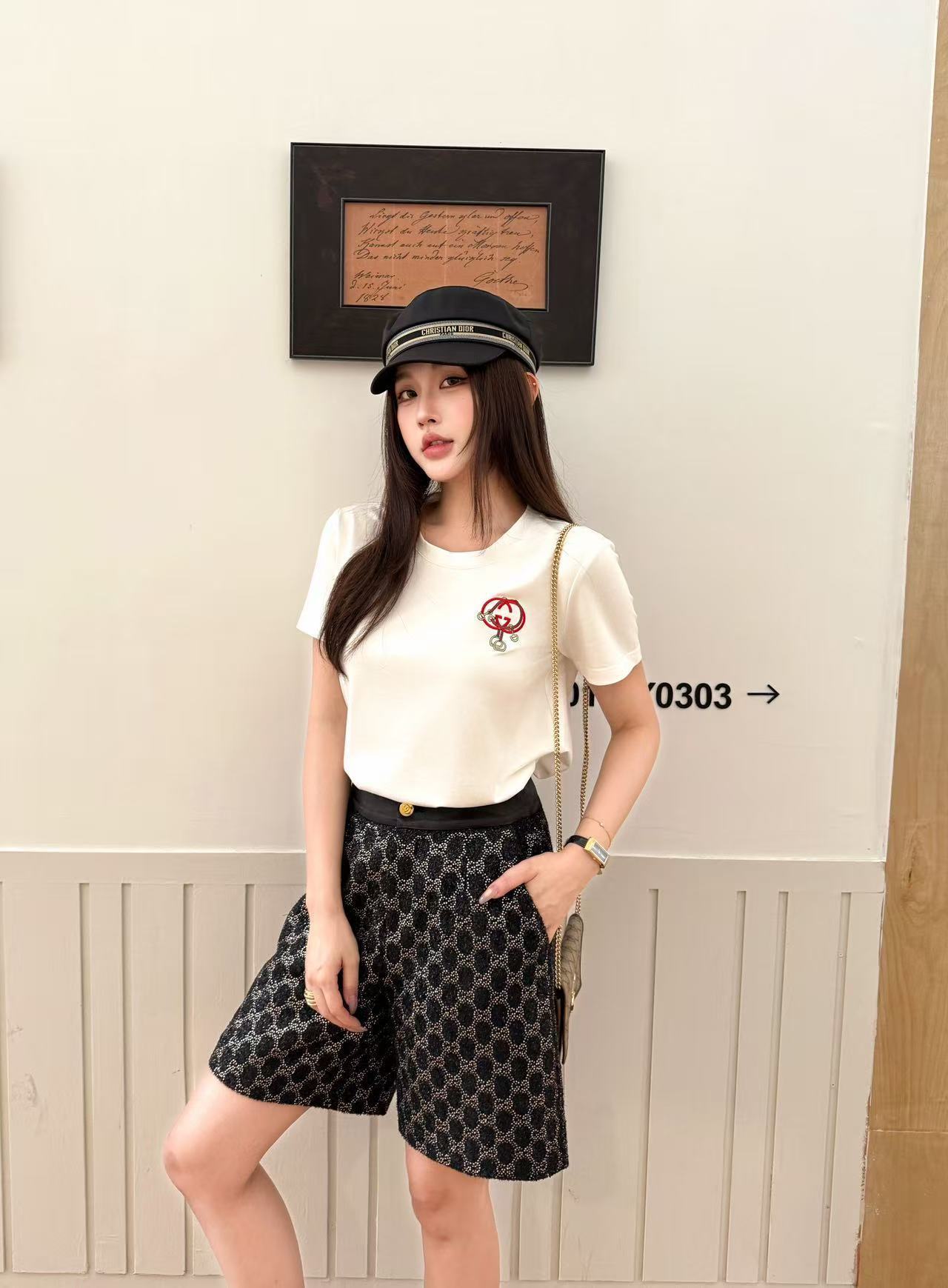 GUCC1 高品質刺繍Tシャツ+ショーツ2点セット【50％割引+送料無料】