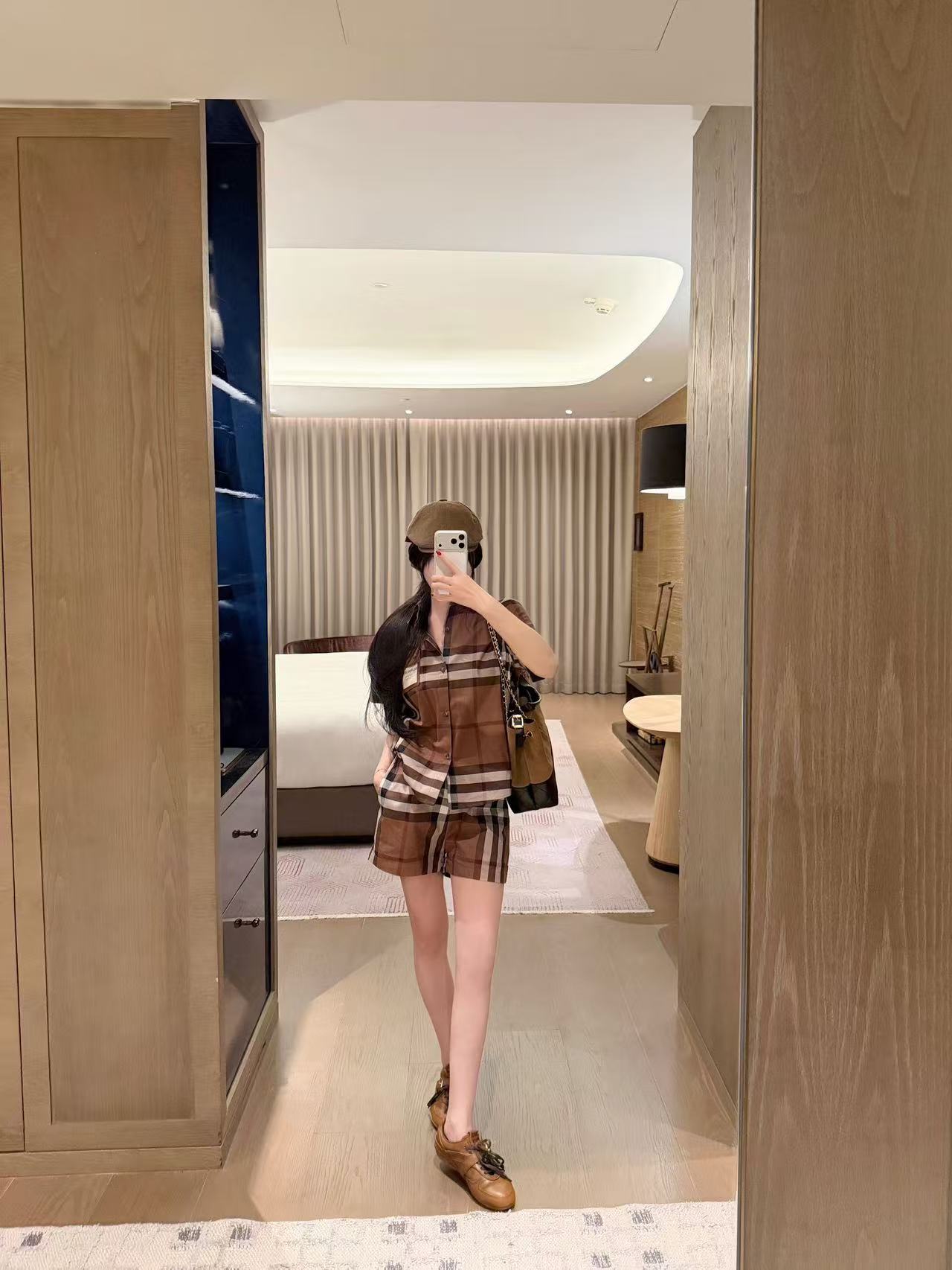 BUR8ERRY チェックシャツ＆ショーツ ツーピースセット【50％割引+送料無料】