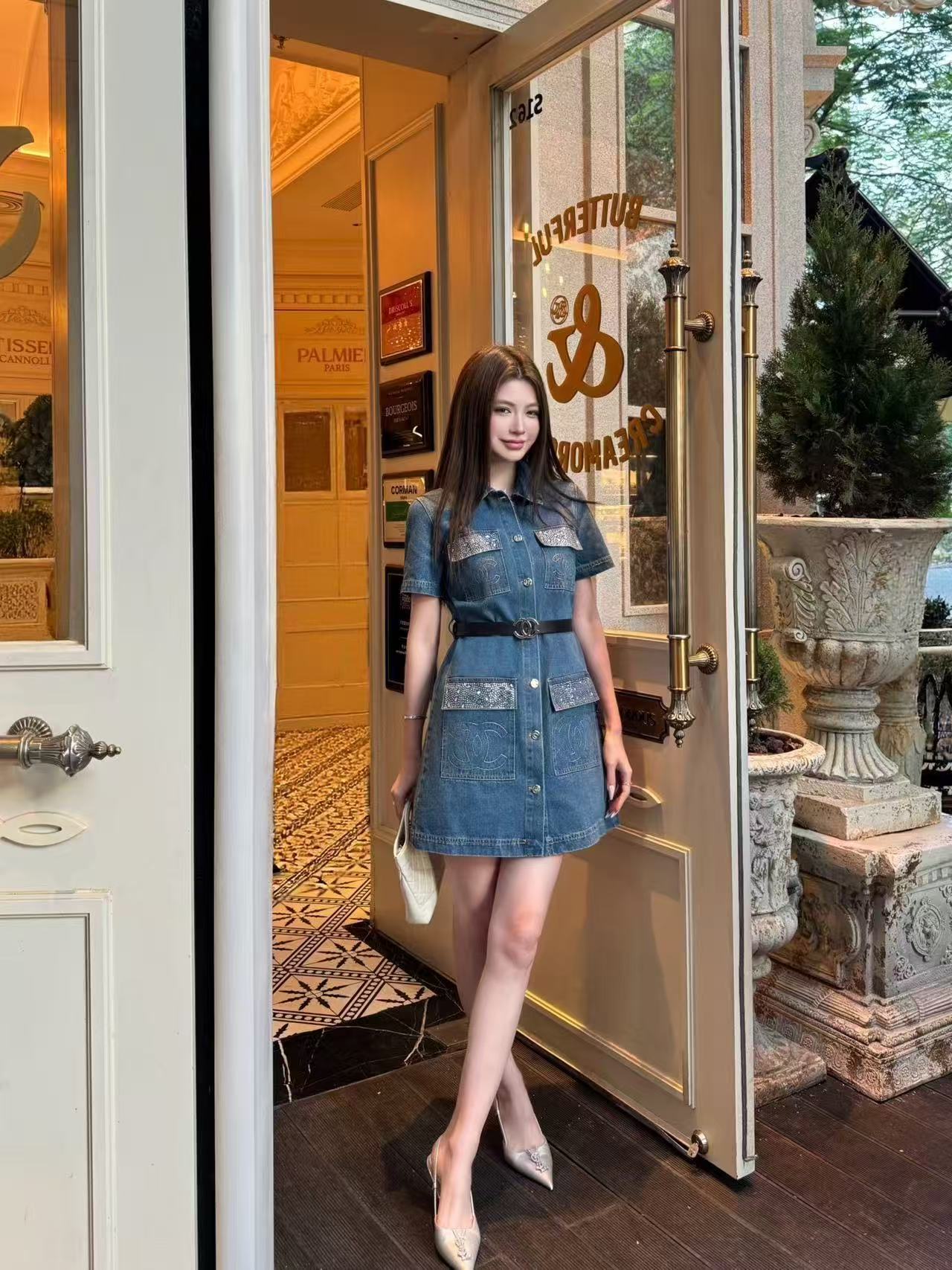 CHANE1 ダブルC デニムドレス【50％割引+送料無料】