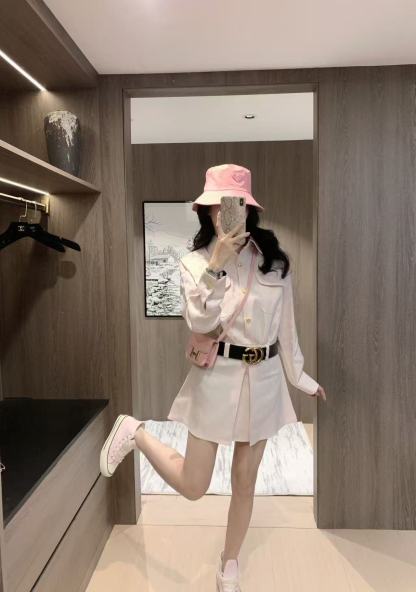 GUCC1 ジャカードメタルボタンドレス【50％割引+送料無料】