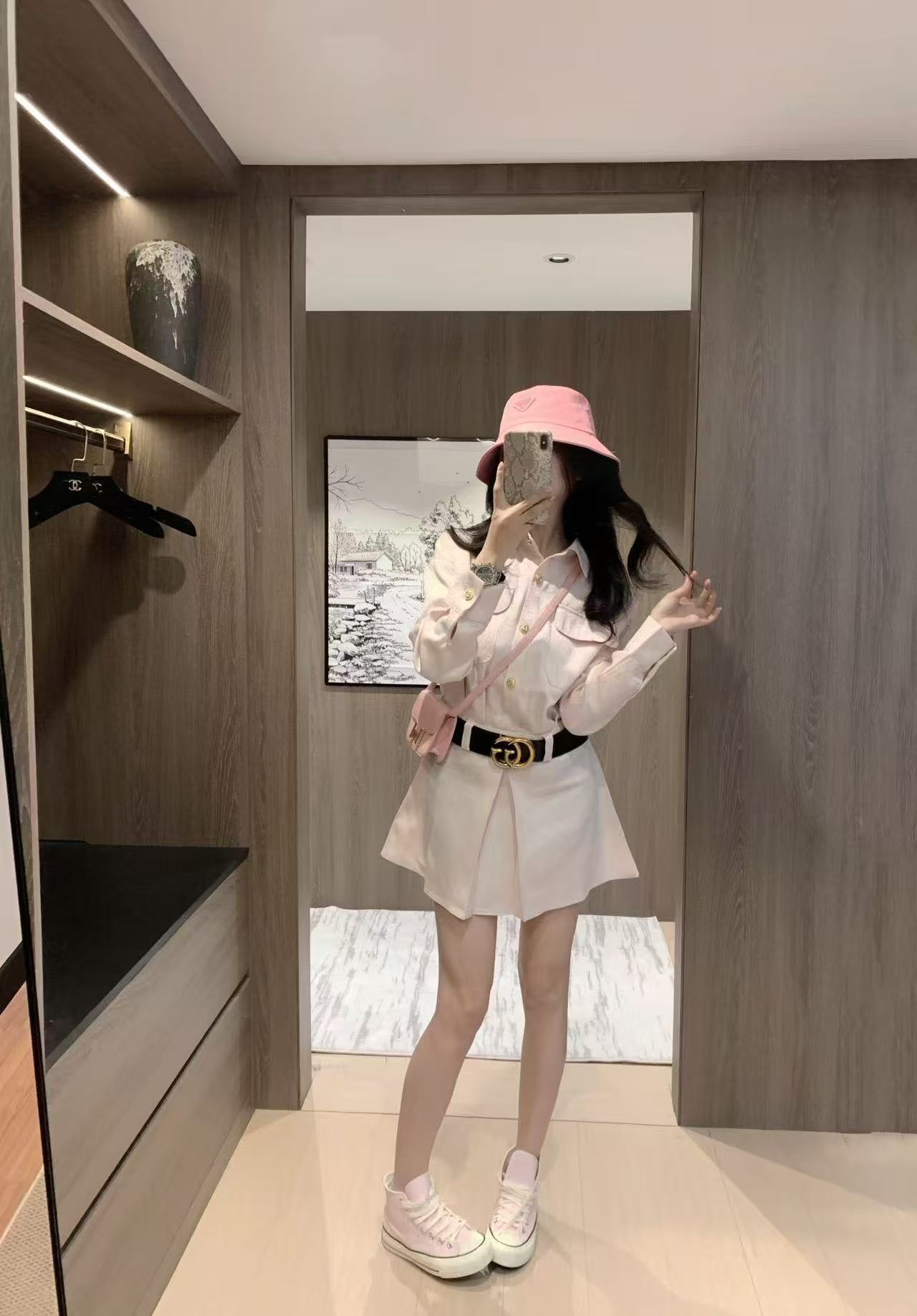 GUCC1 ジャカードメタルボタンドレス【50％割引+送料無料】