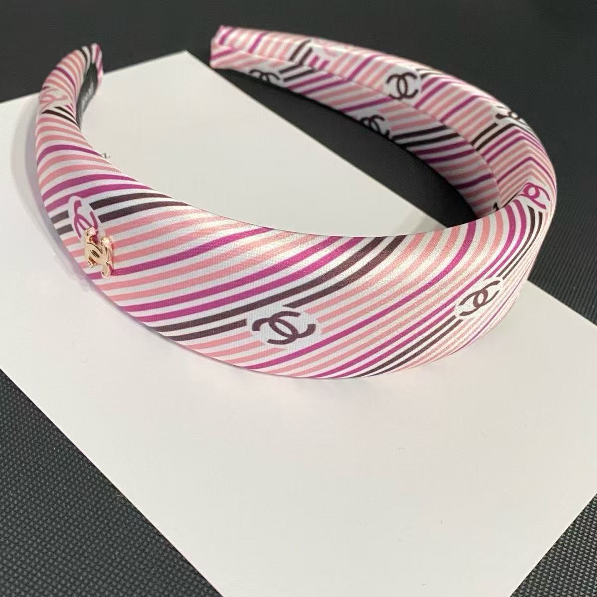 CHANE1 ダブルC ピンク ヘッドバンド【50％割引+送料無料】