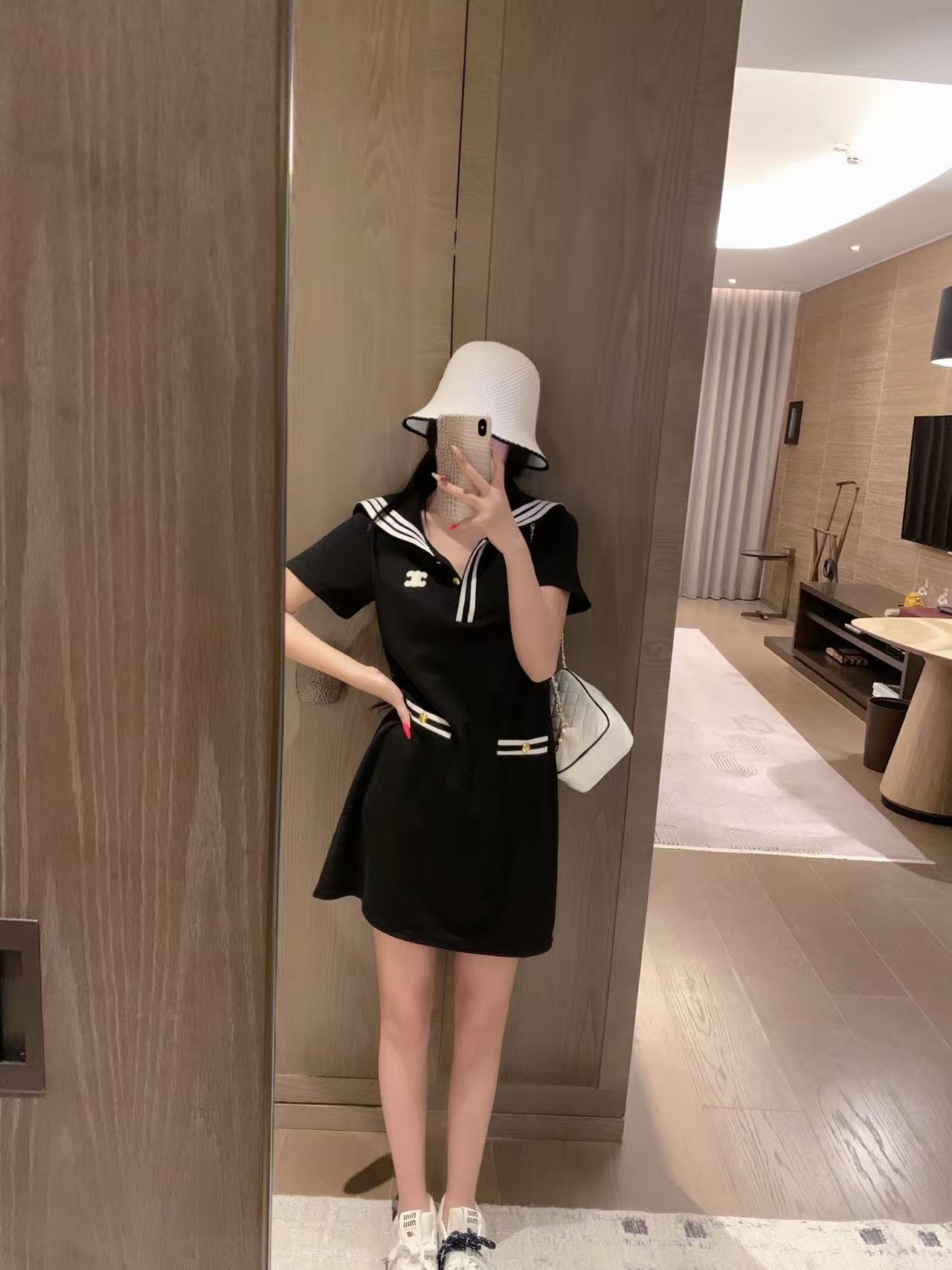 CEL1NE 凱旋門半袖ドレス【50％割引+送料無料】