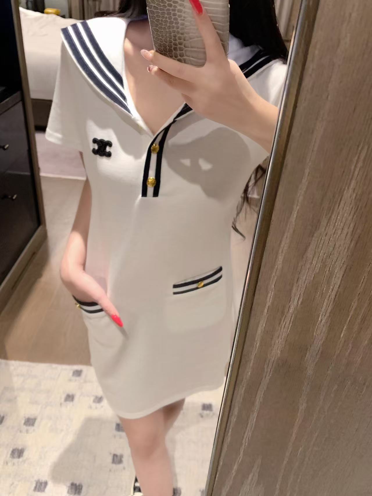 CEL1NE 凱旋門半袖ドレス【50％割引+送料無料】