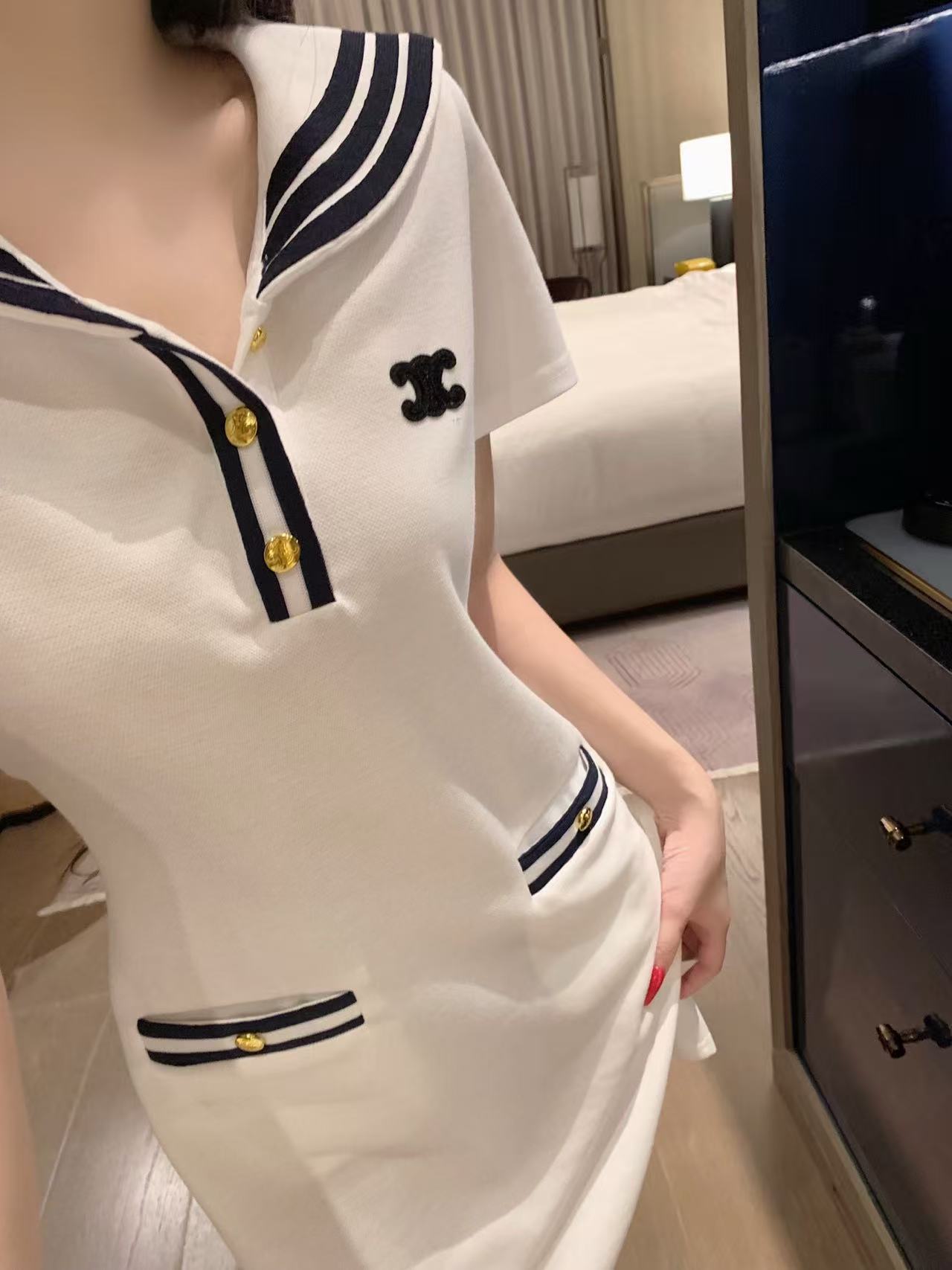 CEL1NE 凱旋門半袖ドレス【50％割引+送料無料】