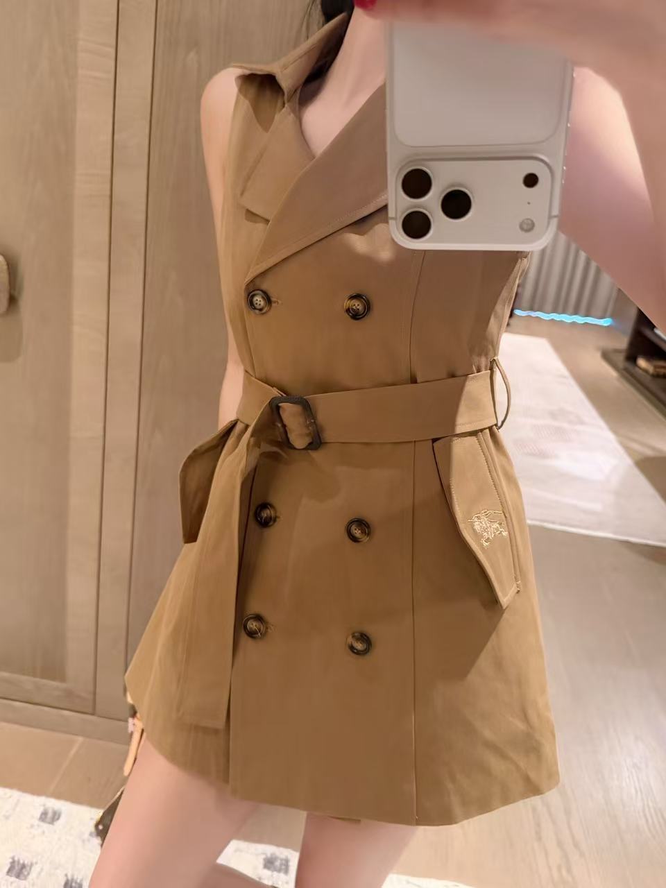 BUR8ERRY ダブルブレスト ノースリーブ ドレス【50％割引+送料無料】