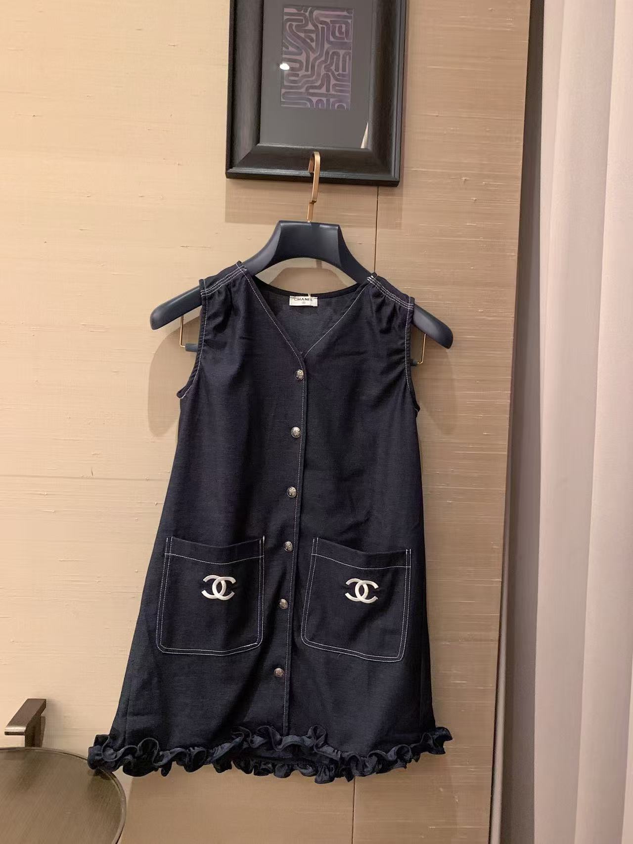 CHANE1 ラッフルテンセル ノースリーブ ドレス【50％割引+送料無料】