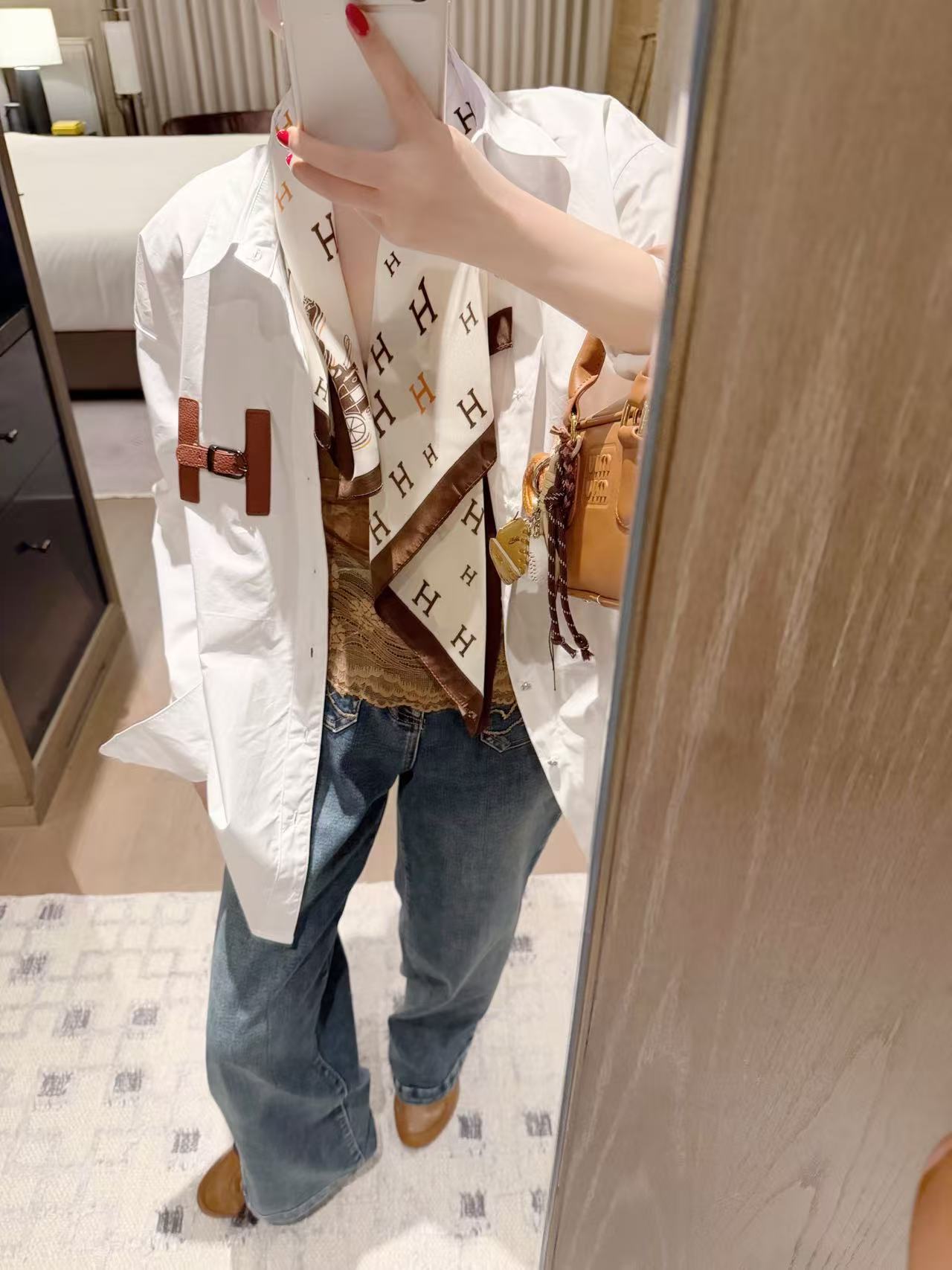 HERME5 スカーフ + シャツ【50％割引+送料無料】