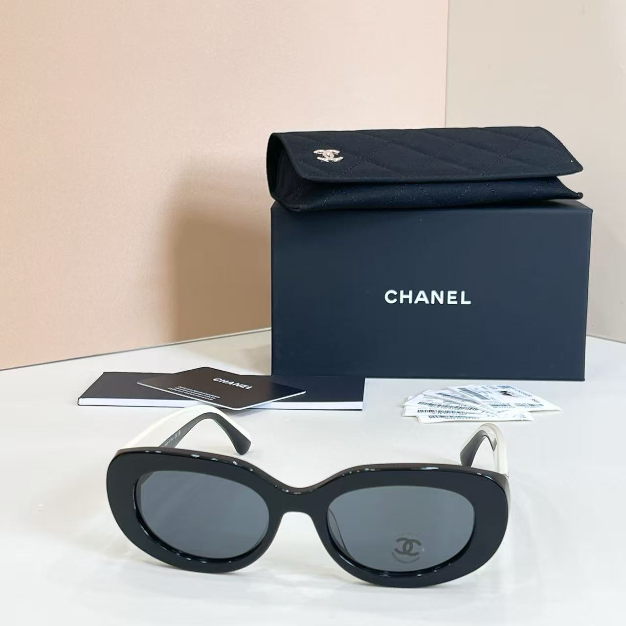 CHANE1 カラーブロック ダブルC サングラス【50％割引+送料無料】