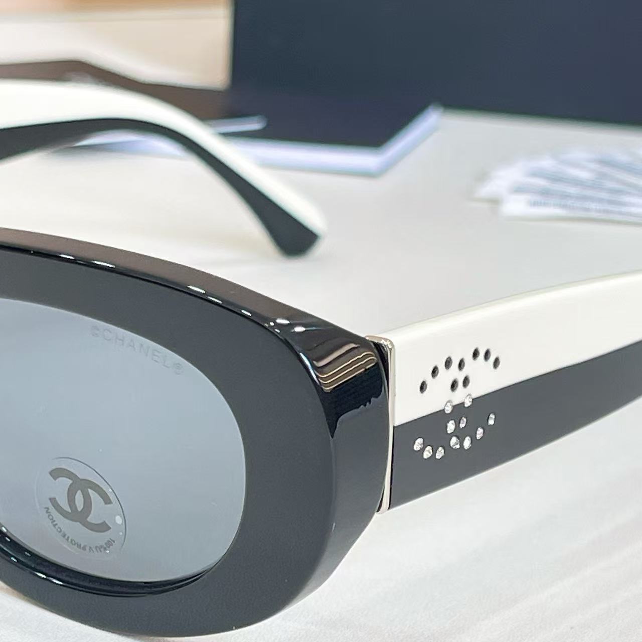 CHANE1 カラーブロック ダブルC サングラス【50％割引+送料無料】