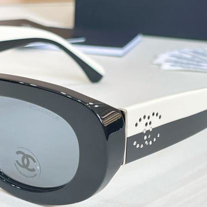 CHANE1 カラーブロック ダブルC サングラス【50％割引+送料無料】