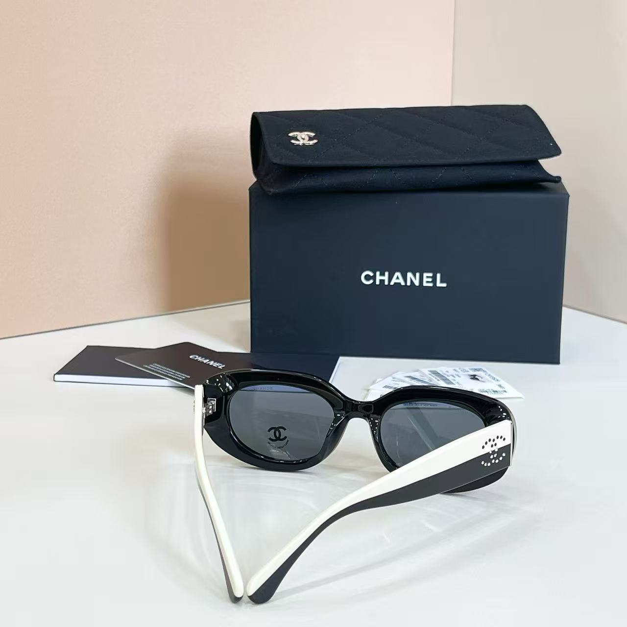 CHANE1 カラーブロック ダブルC サングラス【50％割引+送料無料】