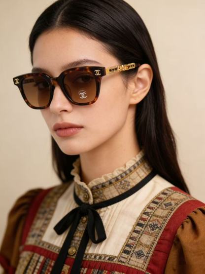 CHANE1 新作ダブルC文字メガネ【50％割引+送料無料】