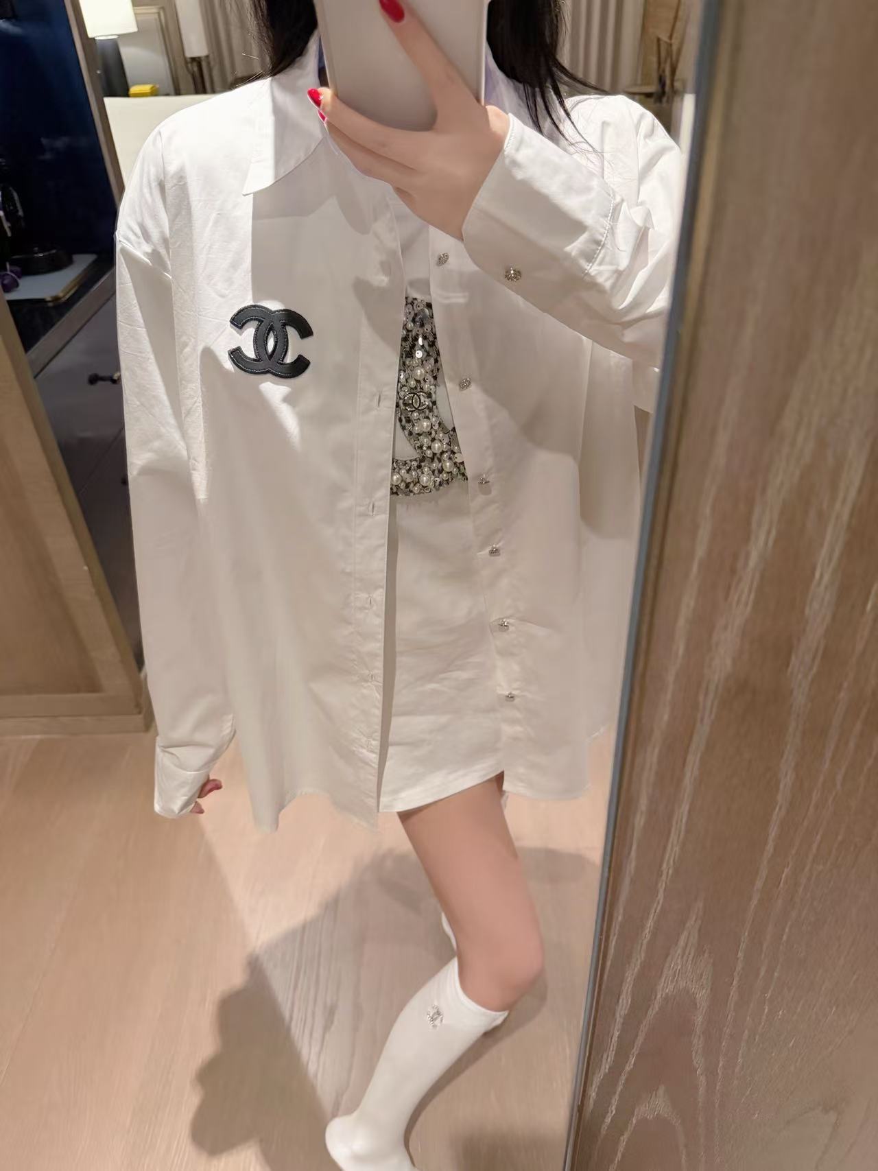 CHANE1 ダブルC ダイヤモンドシャツ【50％割引+送料無料】