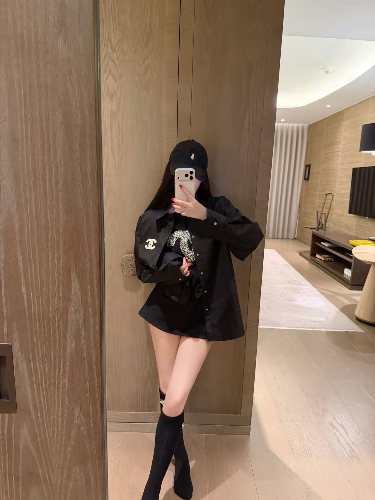 CHANE1 ダブルC ダイヤモンドシャツ【50％割引+送料無料】