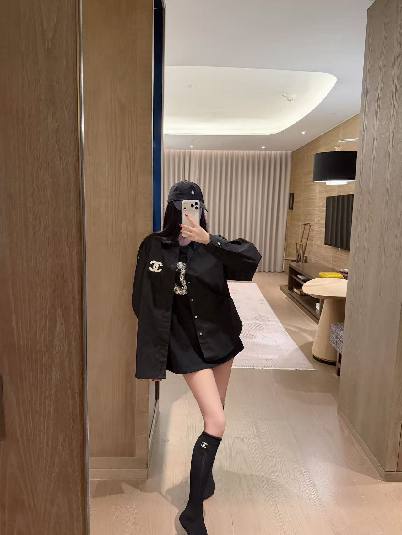 CHANE1 ダブルC ダイヤモンドシャツ【50％割引+送料無料】