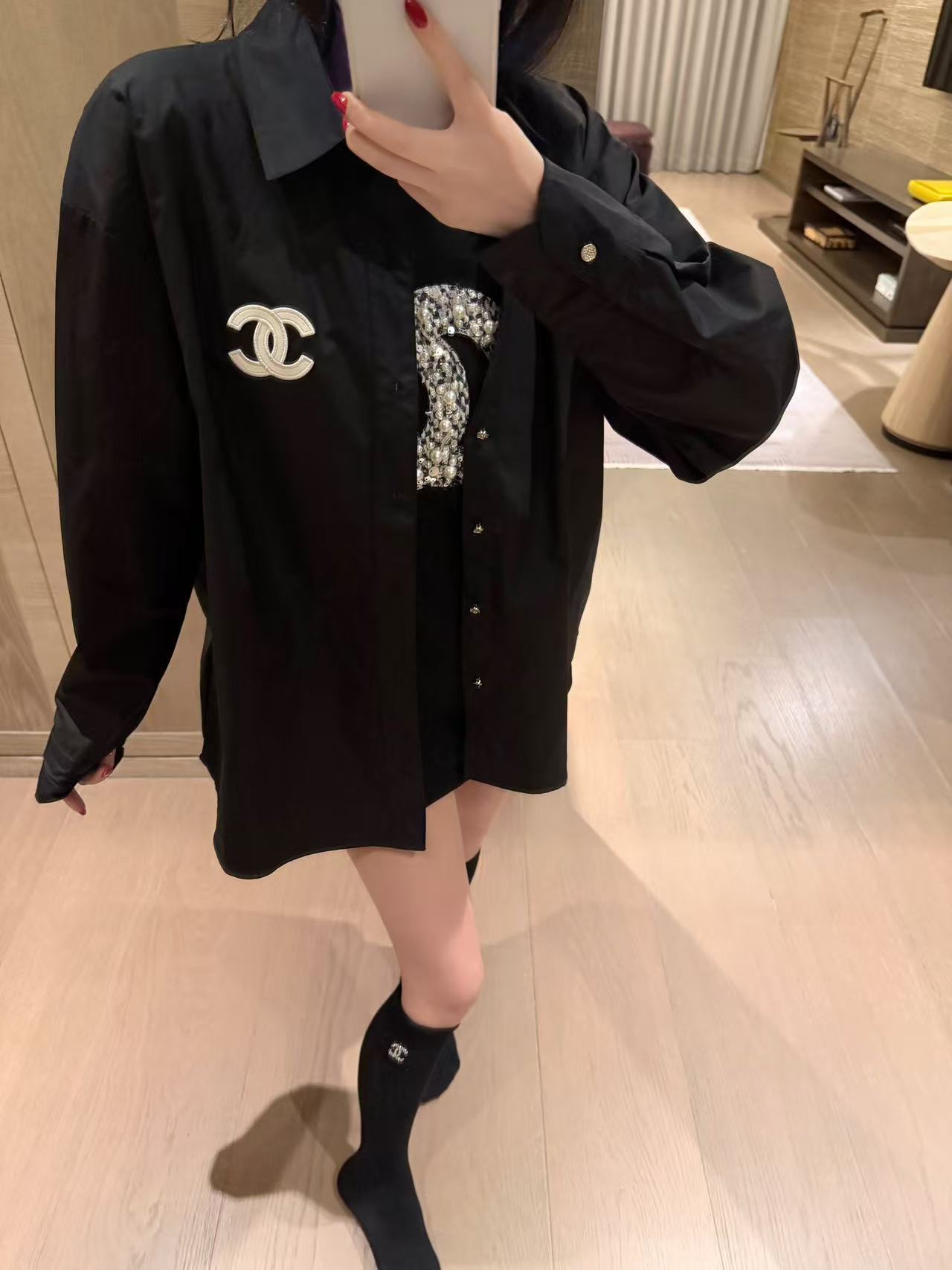 CHANE1 ダブルC ダイヤモンドシャツ【50％割引+送料無料】