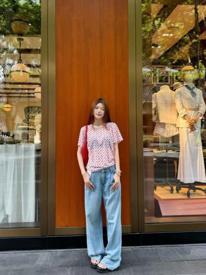 LV四つ葉のクローバーメッシュプリントTシャツ【50％割引+送料無料】