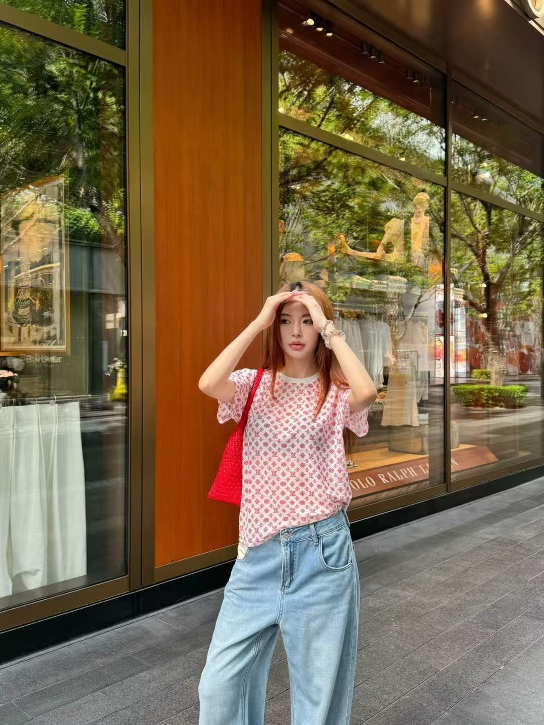 LV四つ葉のクローバーメッシュプリントTシャツ【50％割引+送料無料】